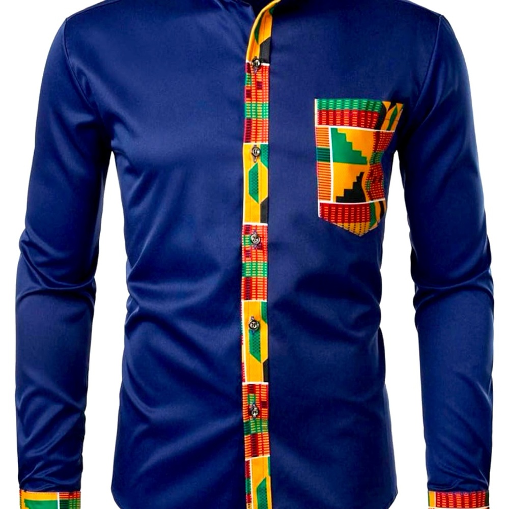 💙🖤🧡🔥 African Bottom Down Shirt🔥✨🛍️